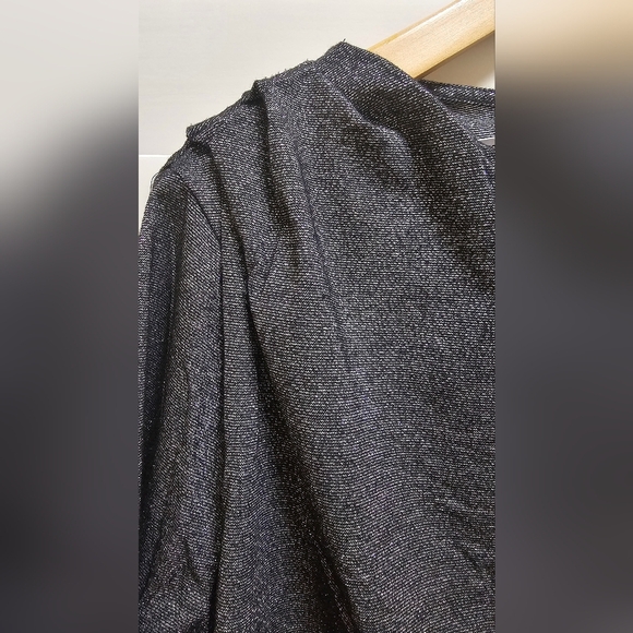 Calvin Klein Silver Black Sparkle Short Sleeve Blouse Top size L - Picture 2 of 7